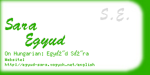 sara egyud business card